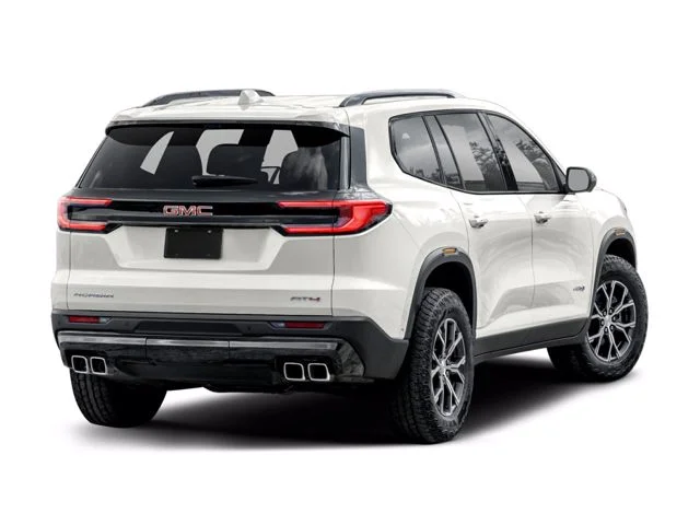 A white GMC Acadia in a white background